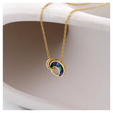 92.5 Silver Double Ring Necklace Clavicle Chain
