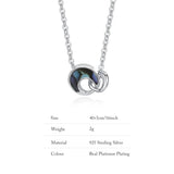 92.5 Silver Double Ring Necklace Clavicle Chain