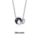 92.5 Silver Double Ring Necklace Clavicle Chain