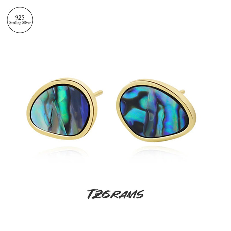 925 Silver Retro Shell Water Drop Earrings With Turquoise Jewelry