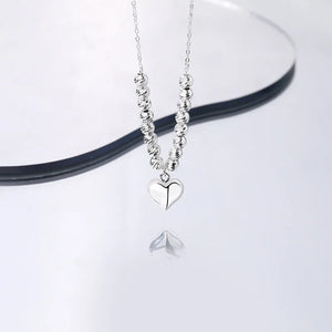 925 Silver Bead Heart Necklace for Girls Birthday Party Jewelry