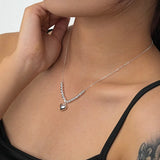 925 Silver Bead Heart Necklace for Girls Birthday Party Jewelry