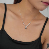 925 Silver Bead Heart Necklace for Girls Birthday Party Jewelry