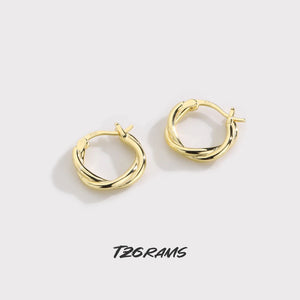 Twining Rope Hoop Earrings for Women - 92.5 Sterling Silver