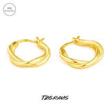 Twining Rope Hoop Earrings for Women - 92.5 Sterling Silver