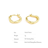 Twining Rope Hoop Earrings for Women - 92.5 Sterling Silver