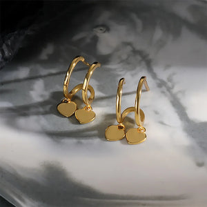 925 Silver Heart-Shaped French Earrings Women's Birthday Party Jewelry