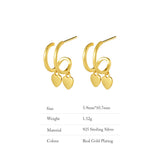 925 Silver Heart-Shaped French Earrings Women's Birthday Party Jewelry