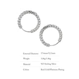92.5 Sterling Silver Style Hoop Earrings Woman Jewelry Gorgeous