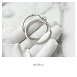 925 Silver Round Shape Matte Earrings Wedding Accessories