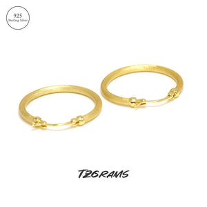 925 Silver Round Shape Matte Earrings Wedding Accessories