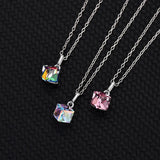 Sterling Silver Necklace With Austria Crystal Pendant
