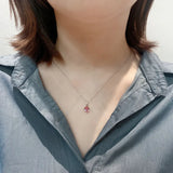 Sterling Silver Necklace With Austria Crystal Pendant
