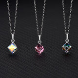 Sterling Silver Necklace With Austria Crystal Pendant