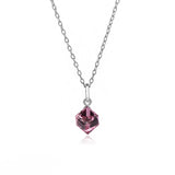 Sterling Silver Necklace With Austria Crystal Pendant