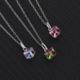 Sterling Silver Necklace With Austria Crystal Pendant