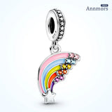 92 Sterling Silver Charms for Bracelet Heart Flower Rainbow Castle Beads