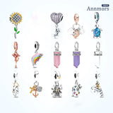 92 Sterling Silver Charms for Bracelet Heart Flower Rainbow Castle Beads
