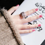 Exaggerated Silver Rose Multilayer Ring with Zirconia for Bride