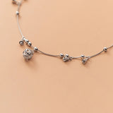 Silver Ankle Bracelet with Bells Decoration - Adjustable Leg Chain