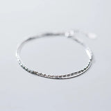 925 Anklet Women Sterling Silver Female Geometric Bracelet Fine Chain