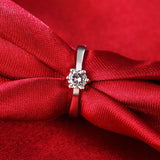 925 Silver Crystal Rings Zircon Size 6/7/8/9 Wedding Engagement Party