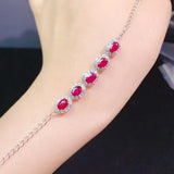 Natural Sapphire Bracelet Pigeon Blood Red Emerald
