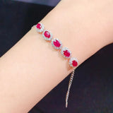 Natural Sapphire Bracelet Pigeon Blood Red Emerald
