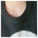 Geometric Circle Pendant Silver Necklace Smooth Fine Jewelry Gift