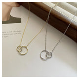 Geometric Circle Pendant Silver Necklace Smooth Fine Jewelry Gift