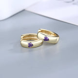 925 Silver Purple Zircon Earrings for Women