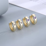 925 Silver Purple Zircon Earrings for Women
