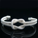 925 Silver Knotted Web Bangle Bracelet