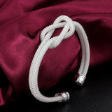 925 Silver Knotted Web Bangle Bracelet