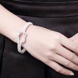 925 Silver Knotted Web Bangle Bracelet