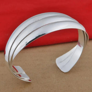 925 Silver Triple Pieces Bangle Bracelet
