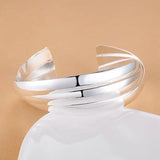 925 Silver Triple Pieces Bangle Bracelet