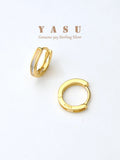 925 Silver Small Hoop Earrings Shell Hoops 14K Plated Jewelry