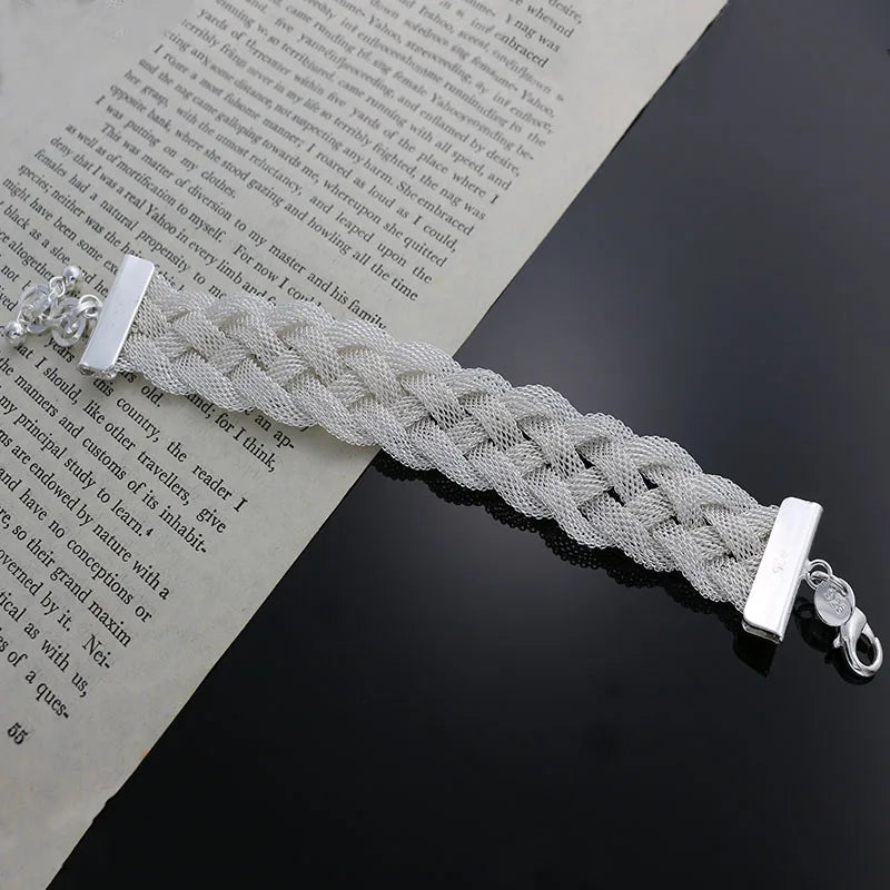 Charm Cross Mesh Bracelet for Women - Hot Silver Top Jewelry