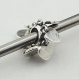 Loving Heart Sterling Silver Spacer Beads for European Troll Bracelet