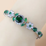 925 Mark Charm Female Bracelet Bangle CZ Wedding Jewelry