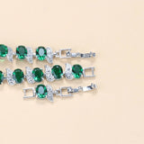 Mark Green Emerald Charm Bracelet Bangle Wedding Bridal Jewelry