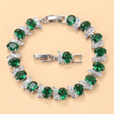 Mark Green Emerald Charm Bracelet Bangle Wedding Bridal Jewelry