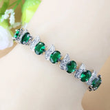 Mark Green Emerald Charm Bracelet Bangle Wedding Bridal Jewelry
