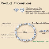 925 Silver Bracelet Purple Stone CZ Crystal Bangle For Women Wedding