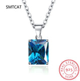 925 Moissanite Pendant 1Ct D Created Emerald Cut Diamond Necklaces