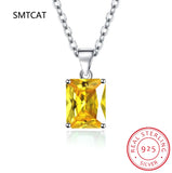 925 Moissanite Pendant 1Ct D Created Emerald Cut Diamond Necklaces