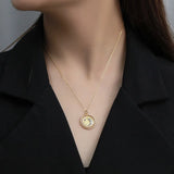 Moon Shape 925 Silver Pendant Necklace Vintage Geometric Plate De Ley Jewelry