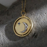Moon Shape 925 Silver Pendant Necklace Vintage Geometric Plate De Ley Jewelry