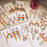 Colorful Star Lips Tassel Earrings with Cubic Zirconia